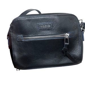 Lodi’s Black Pebble Leather cross body Purse